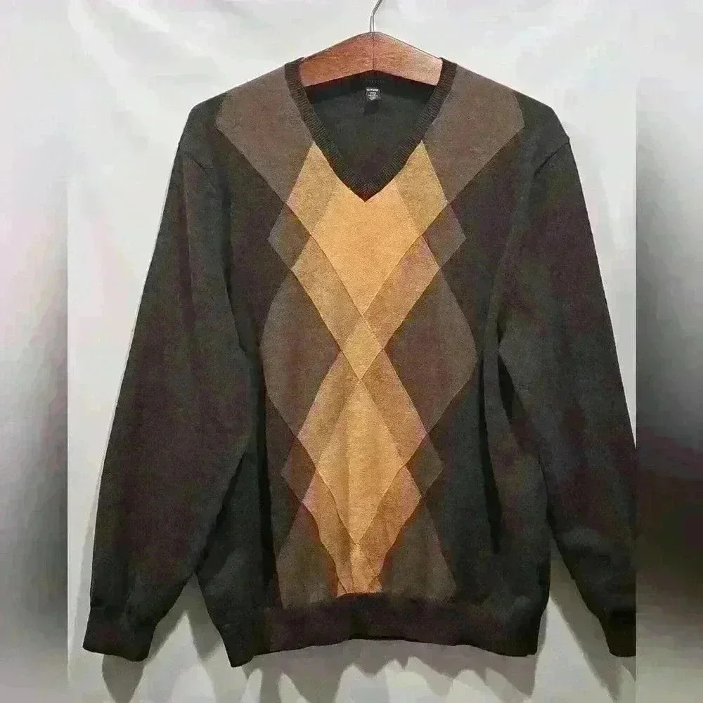 Men’s Argyle Van Heusen Sweater sz XL
